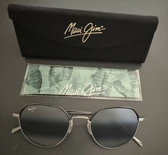 Maui Jim Island Eyes MJ859-11B Titanium Polarized Glass Round Sunglasses
