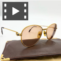 Cartier Trinity Sapphire stone eyeglasses 90s 55-18-135 gold vintag japan