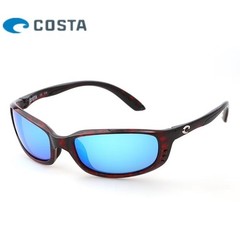 New in box Costa Brine Tortoise Shell/Drak Blue Mirror 580p Polarized Sunglasses