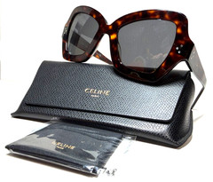 CELINE PARIS 3 DOTS CL40067I 54A HAVANA W/GREY LENSES AUTHENTIC SUNGLASSES 54-21