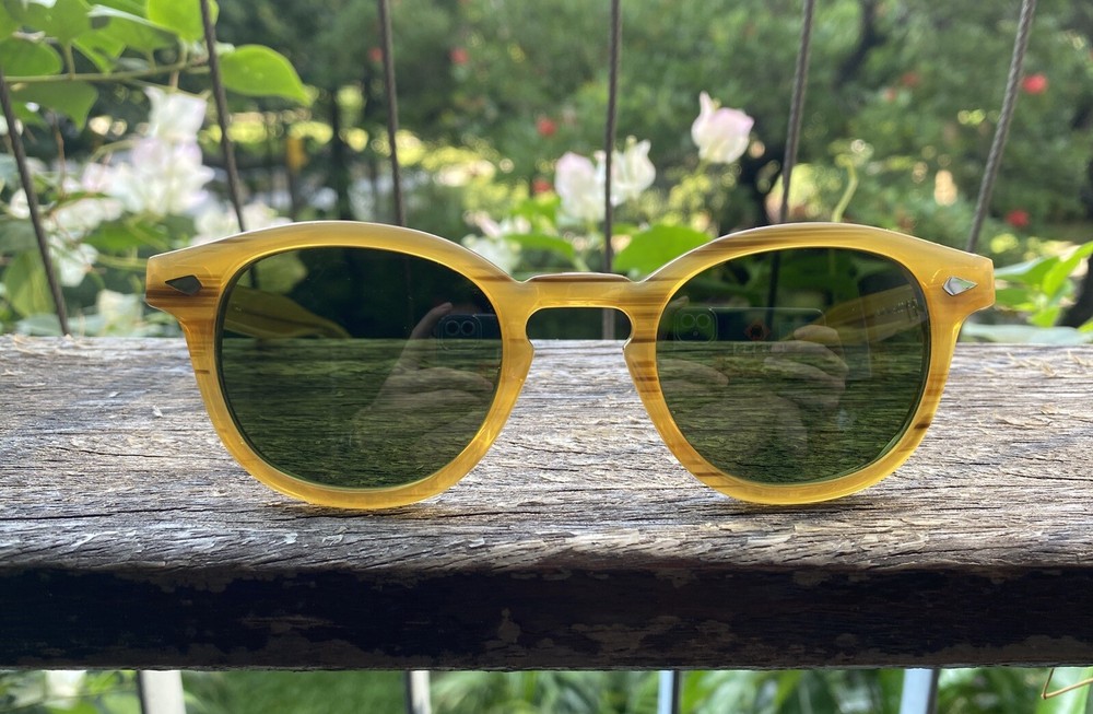 Green sunglasses Johnny Depp glasses men green glass sunglasses blonde glasses