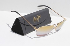 MAUI JIM Kami POLARIZED Sunglasses DGS778-05C Gold White/Silver Mirror NEW