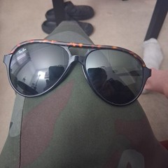 Ray-Ban Men’s Aviator Sunglasses Tortoise Frame Black Tinted Lenses L1668