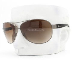 Ray-Ban Sunglasses RB3386 004/13 Polished Gunmetal Brown Gradient 67mm with Case
