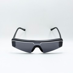 Balenciaga BB0003S 001 Sunglasses Black Grey Shield Mask Unisex 99-1-140 New