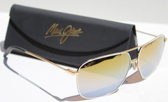 MAUI JIM Kami POLARIZED Sunglasses DGS778-05C Gold White/Silver Mirror NEW