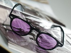 Johnny Depp vilot sunglasses artists men’s Black acetate glasses purple lens S