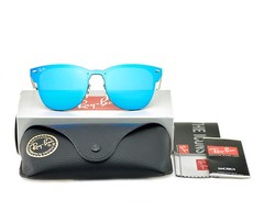 Ray-Ban RB3576N Blaze Clubmaster Black Frame Violet Blue Lenses 47mm Unisex