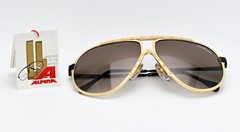 ALPINA M1 True Vintage Sunglasses 80s Gold Gold Black Small 60-12 W.Germany