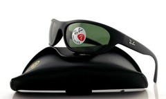 POLARIZED New RAY-BAN PREDATOR Matte Black Wrap Sunglasses RB 4033 601-S/48