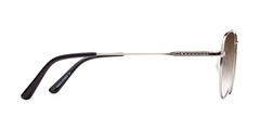 Yes Glasses Richard Silver Lightweight Metal Aviator Brown Gradient Sunglasses