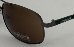 Kenneth Cole Reaction Shiny Gunmetal Mens Rectangle Metal Sunglass, KC1379. 8E