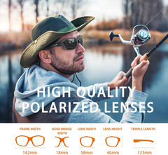Polarized Sports Sunglasses for Men: UV400 Protection Glasses Wrap around Goggle