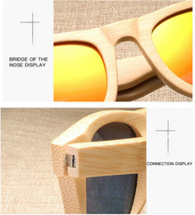 FELRES Handmade Unisex Bamboo Wood Polarized Sunglasses Wooden Frame Glasses