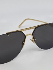 Louis Vuitton Ash Aviator Rimless Sunglasses Gold Frame Z1261W SEE PHOTOS