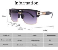 MEN SUNGLASSES CLEAR GAZELLE B-BOY HIP HOP SUNGLASSES OVERSIZED RETRO SQUARE