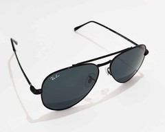 Ray-Ban Sunglasses RB3625 New Aviator Polished Black Frame Dark Grey Lens 58mm