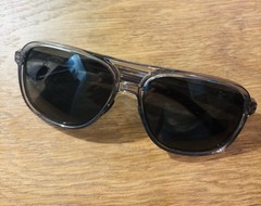 Roka Bandera Sunglasses Crystal Grey Frame Dark Carbon Polarized Lens