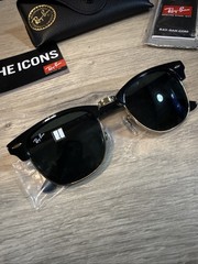 RayBan RB3016 Clubmaster W0365A Black/Gold / Grey Lens 51 mm