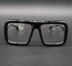 Oversize Thick Plastic Nerd Rectangular Horn Rim Clear Lens Glass