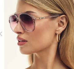 QUAY Chart Topper Doe Rouge Glow Aviator Sunglasses 80903 w/Case Cloth NEW
