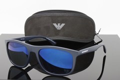 Emporio Armani Sunglasses Men’s Square EA4158 587125 Matte Blue 57mm Blue Lens