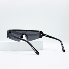 Balenciaga BB0003S 001 Sunglasses Black Grey Shield Mask Unisex 99-1-140 New