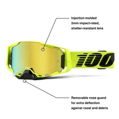 Nuclear Citrus Mirror Gold Lens Sports Goggles For Motocross And Mountain Biking