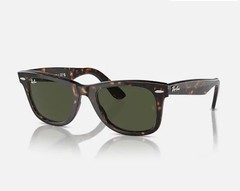 Ray-Ban RB2140 902 50-22 Wayfarer Green Lenses Unisex Sunglasses Tortoiseshell
