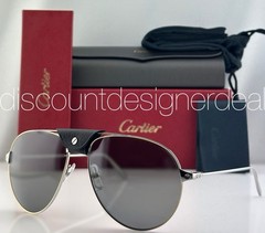 Cartier Aviator Sunglasses Men Gold Silver Metal Silver Mirror 59mm CT0038S NEW