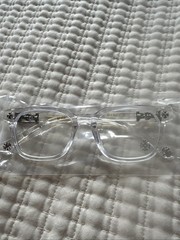 Chrome Hearts Cross Design Glasses Clear Silver Style 22735318138