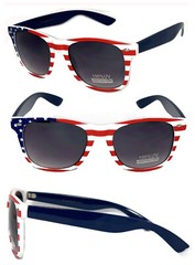 Retro Square Frame Sunglass with the United States of America Flag Print