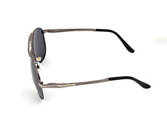 Polarized Porsche Flex Arms Round Metal Aviator Sunglasses Silver Smoke PH10