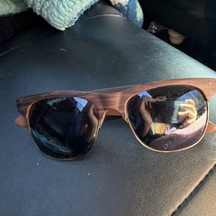 Panama Jack Men’s Brown Wood Grain Square Sunglasses Black Plastic Lenses