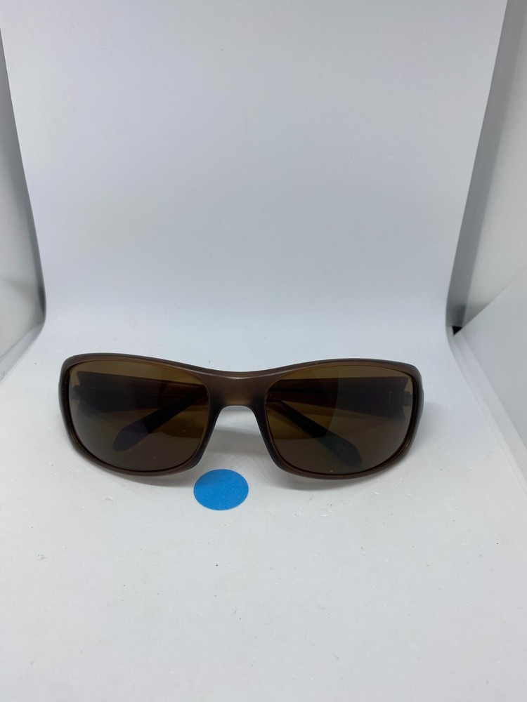 Fossil FM37 Mens Sport Wrap Sunglasses Brown Frame Solid Brown Lens 64 17 120