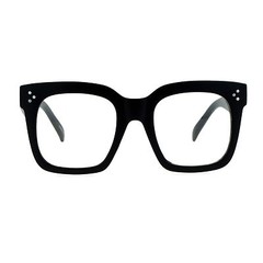 SA106 Oversize Thick Plastic Nerd Rectangular Horn Rim Clear Lens Glass