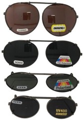 Clip On Sunglasses – Oval Round Frame Glasses – Many Lens Options – USA Stock