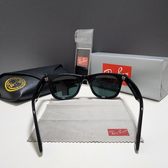 Ray-Ban RB2140 904 Wayfarer Sunglasses Black Frame Glass Gray Lens 50-22 mm
