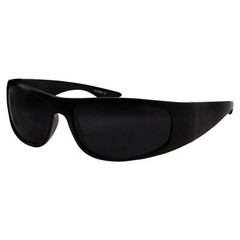 Super Dark Lens Black Sunglasses | Biker Style Rider | Wrap Around Frame | Shiny