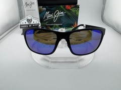 MAUI JIM RED SANDS MJ B432-2M MATTE BLACK W/ BLUE HAWAII POLARIZED SUNGLASSES