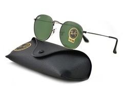 Ray-Ban Sunglasses RB3447 Round Metal Gunmetal Frame Green Classic Lenses 50mm