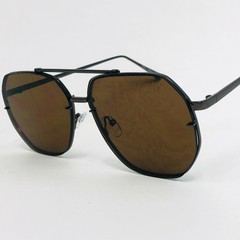 Pilot Sunglasses Men Trendy Classic Shades Square Black Lens Metal Frame Trendy