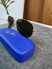Ray Ban COCKPIT RB3362 001 Gold Metal Frame 59 ▪️14 Green Lenses & Case