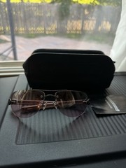 CHROME HEARTS Classic Oval Sunglasses Pink Aviator Cross Sterling Silver