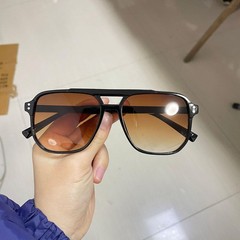 Vintage Square Sunglasses UV400 Men Women Big Frame Designer Shades Black Lens