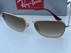 Ray-Ban RB3136 001/51 Caravan Gold Frame Gradiant Brown Lenses Sunglasses