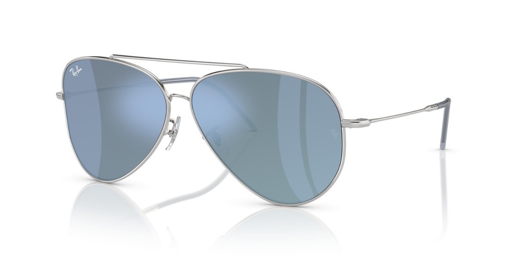 Ray-Ban Reverse Aviator RBR0101S Silver Frame Light Blue Mirror lens 003/GA
