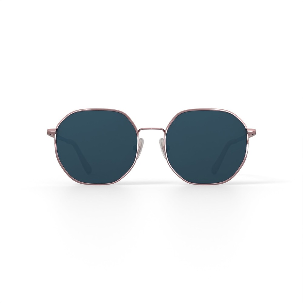 Harper & Roe HR3003 Sunglasses W/ Case Shiny Light Gold Geometric Metal