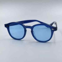 Johnny Depp sunglasses solid acetate glasses handmade blue sunglasses unisex