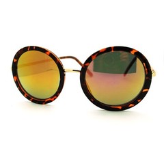 Unisex Celebrity Round Circle Lens Plastic Rim Metal Wizard Fashion Sunglasses